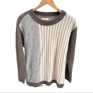 LABEL + Thread Colorblock Cashmere Crewneck Sweater sz. Small